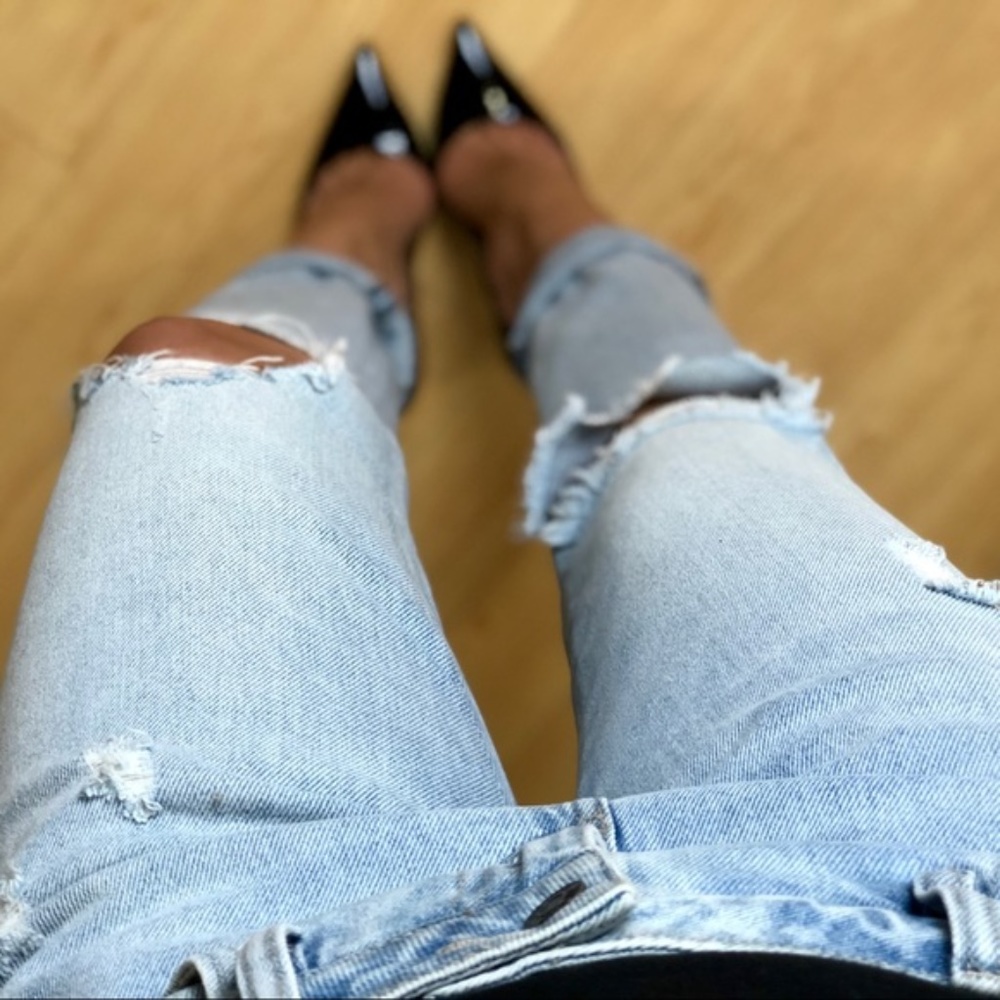 BAELEY Slim Boyfriend w/ Stripe Jeans - Picture 3 of 8